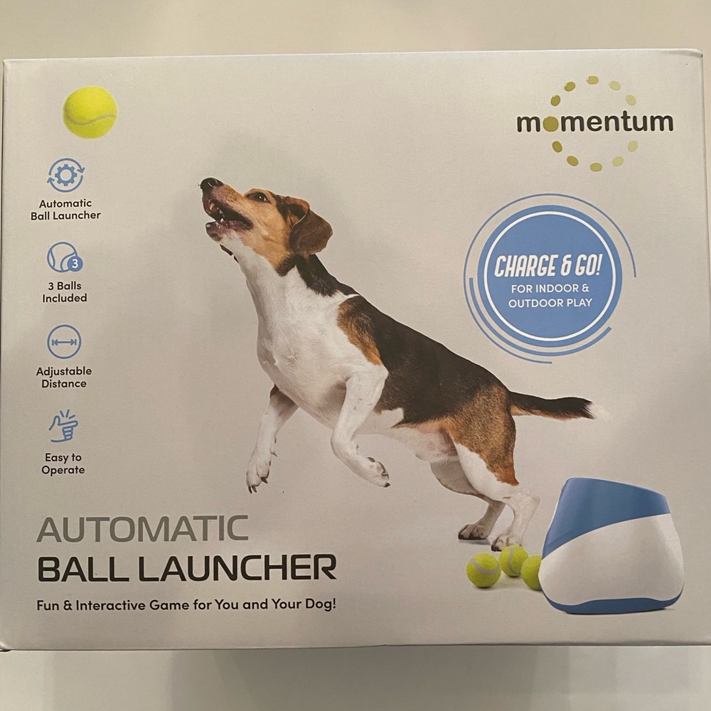 New automatic ball launcher by Momentum in blue.